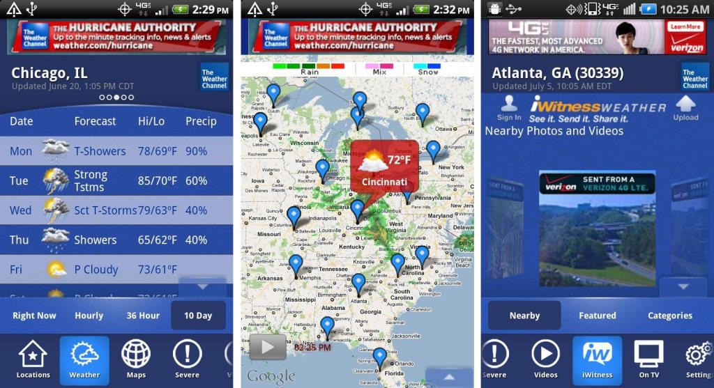 EarthAndroidThe Weather channel Vs Go Weather - EarthAndroid
