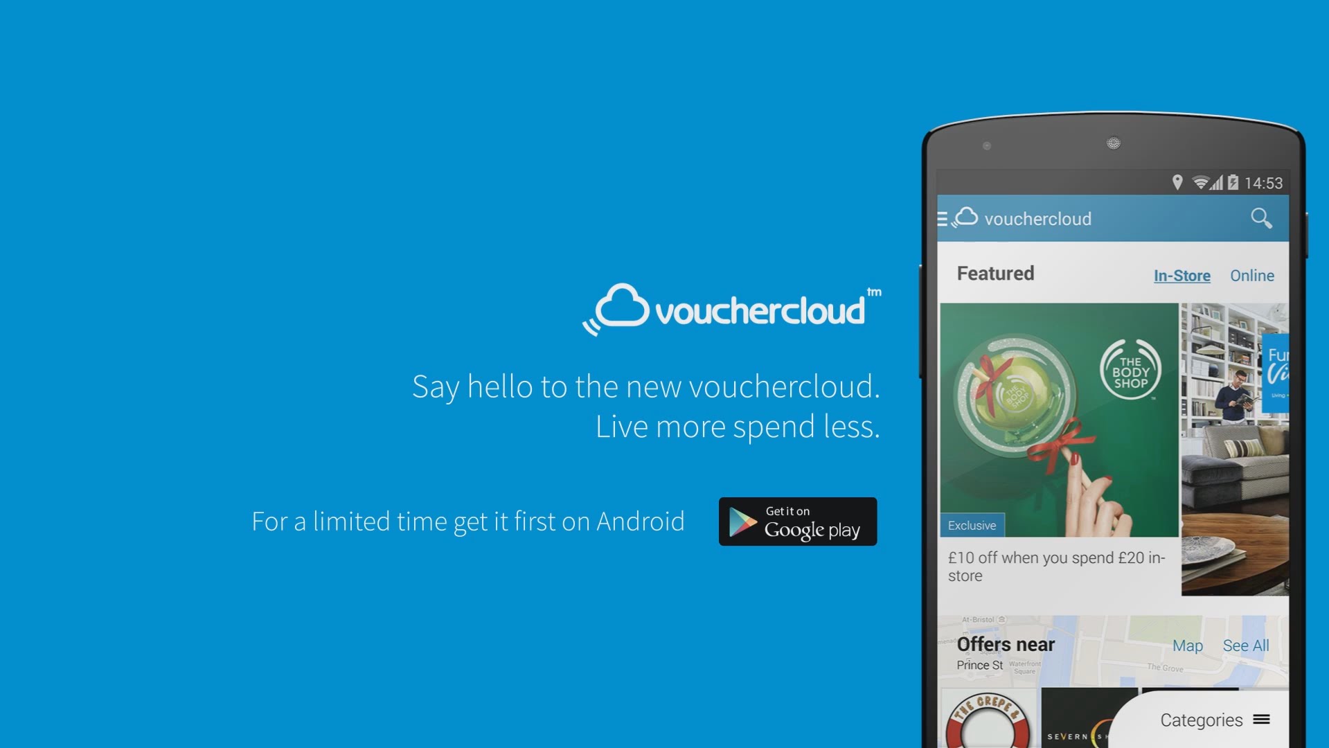 VoucherCloud Available on Google Play Store