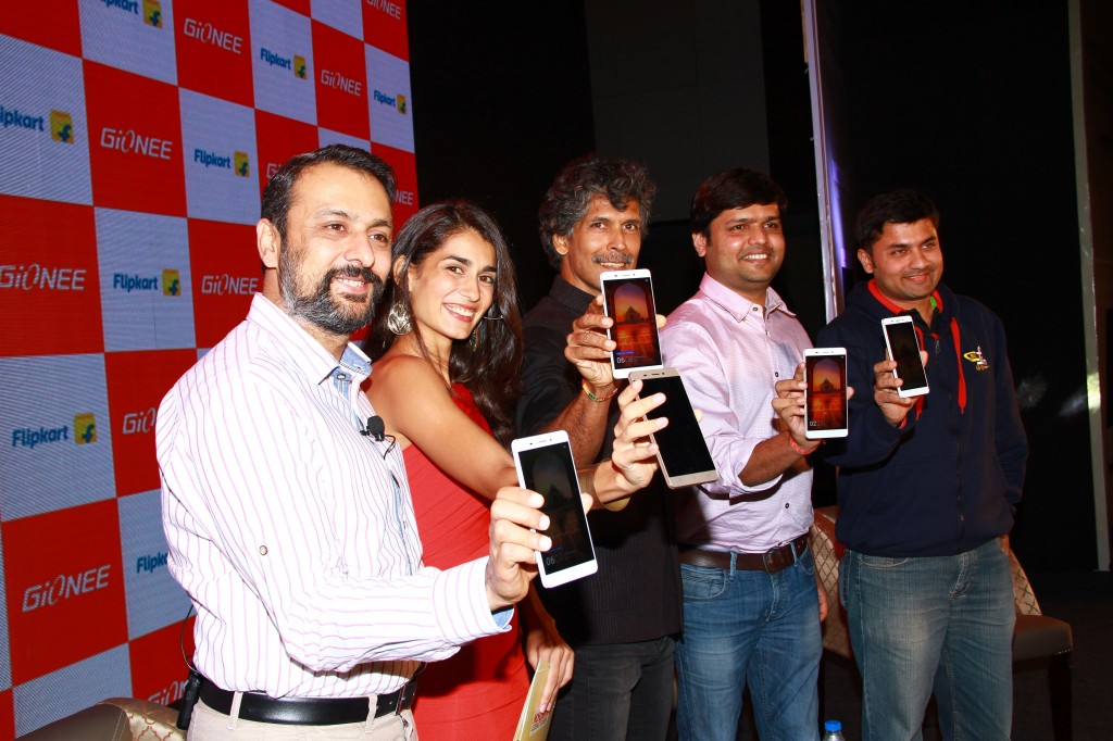 Mr Arvind Vohra,Country CEO& MD , Gionee, Milind Soman, Mr. Sandeep Karwa, Director, Mr. Vignesh Director-min