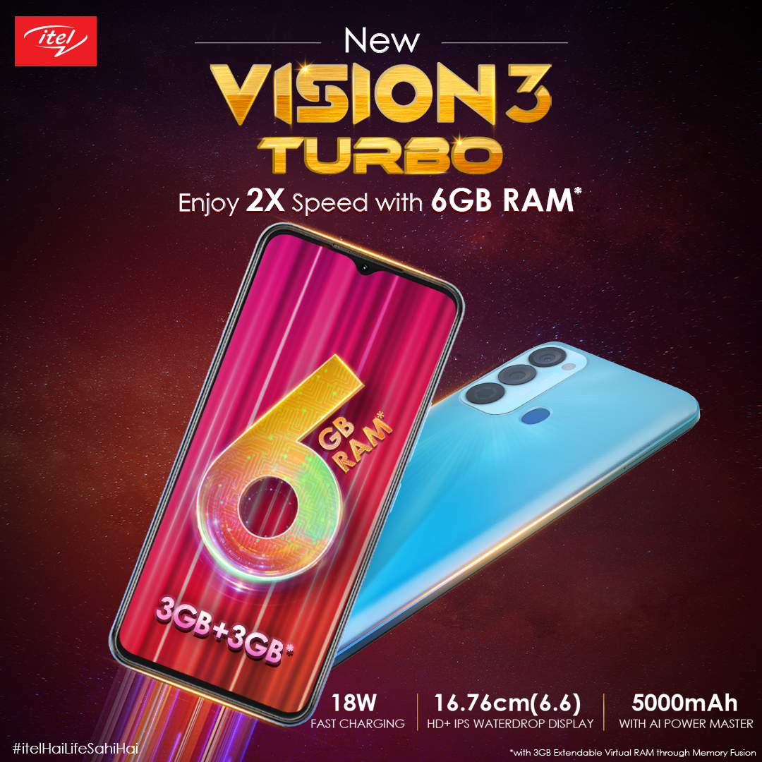 itel unveils Vision 3 Turbo, India's first Smartphone with 18W Fast ...